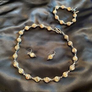 Beautiful Murano Glass Earring, Bracelet and Necklace SET